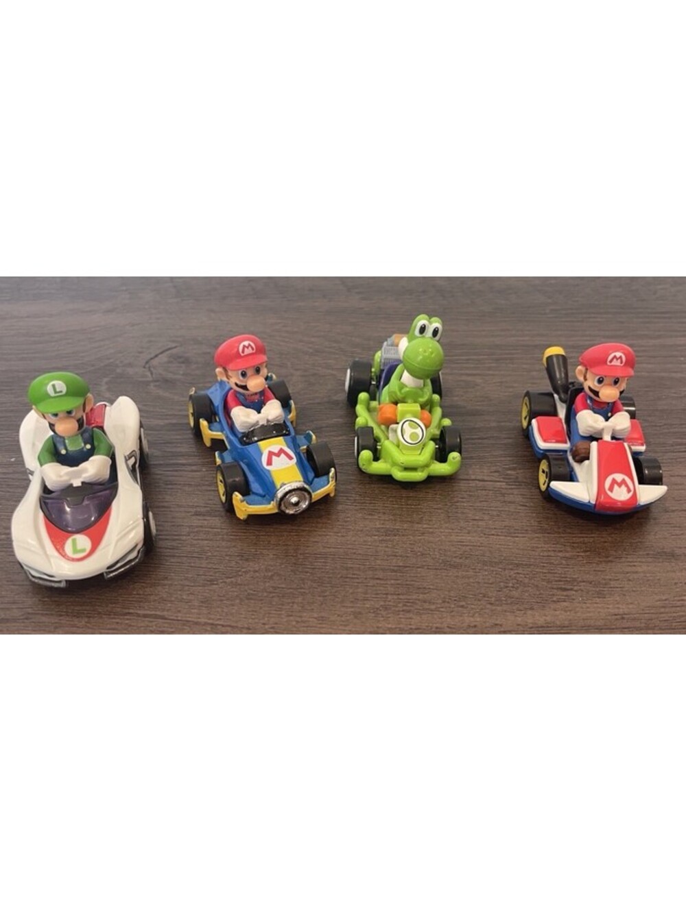 Super Mario Nintendo Lot of 4 Cars- 2 Mario, Luigi & Yoshi, 2018-2020